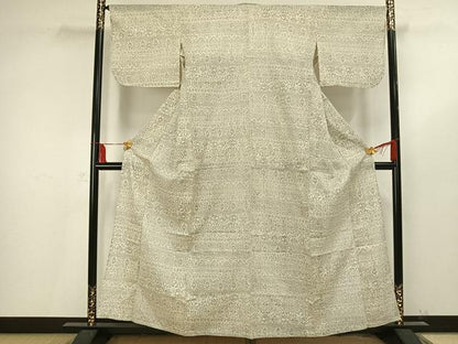 平和屋着物▽小紋 単衣 横段花文 洗える着物 AAAV2613fy
