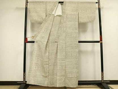 平和屋着物▽小紋 単衣 横段花文 洗える着物 AAAV2613fy