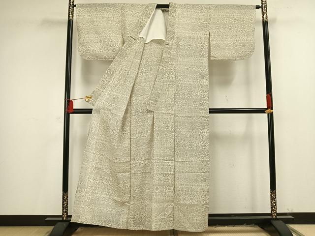 平和屋着物▽小紋 単衣 横段花文 洗える着物 AAAV2613fy