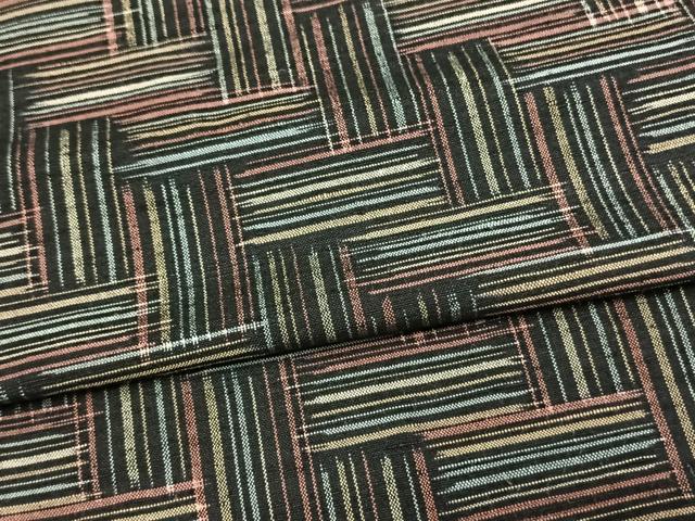 平和屋着物▽上質な紬 単衣 網目文 ロング丈 正絹 逸品 AAAV2614fy