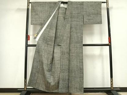 平和屋着物▽上質な紬 単衣 霞文 正絹 逸品 AAAV2619fy