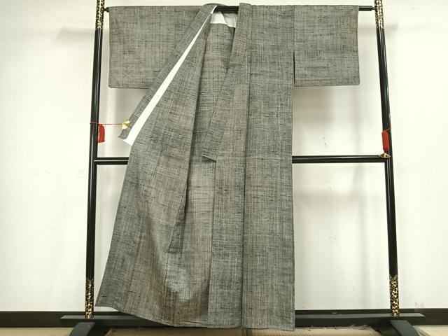 平和屋着物▽上質な紬 単衣 霞文 正絹 逸品 AAAV2619fy