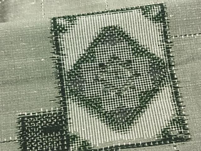 平和屋着物▽上質な紬 単衣 色紙重ね文 正絹 逸品 AAAV2625fy