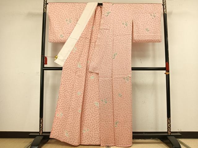 平和屋着物▽上質な紬 単衣 絞り 辻が花 正絹 逸品 AAAV2627fy