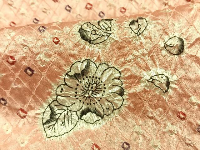 平和屋着物▽上質な紬 単衣 絞り 辻が花 正絹 逸品 AAAV2627fy