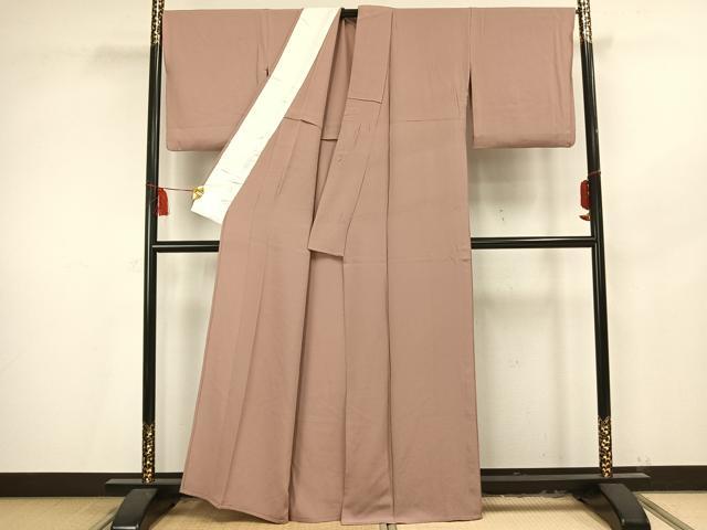 平和屋着物▽上質な色無地 単衣 鴇浅葱色 正絹 逸品 AAAV2628fy