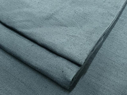 平和屋着物▽上質な紬 単衣 色無地 鉄御納戸色 正絹 逸品 AAAV2629fy