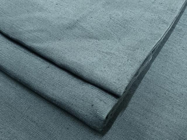平和屋着物▽上質な紬 単衣 色無地 鉄御納戸色 正絹 逸品 AAAV2629fy