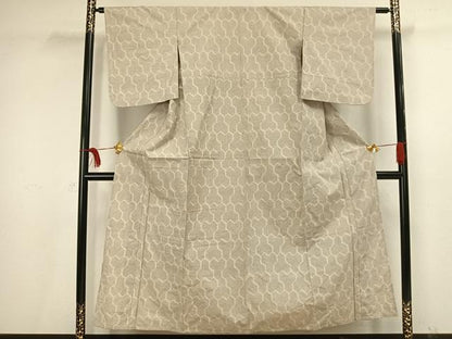 平和屋着物▽上質な紬 単衣 毘沙門亀甲 正絹 逸品 未使用 AAAV2631fy