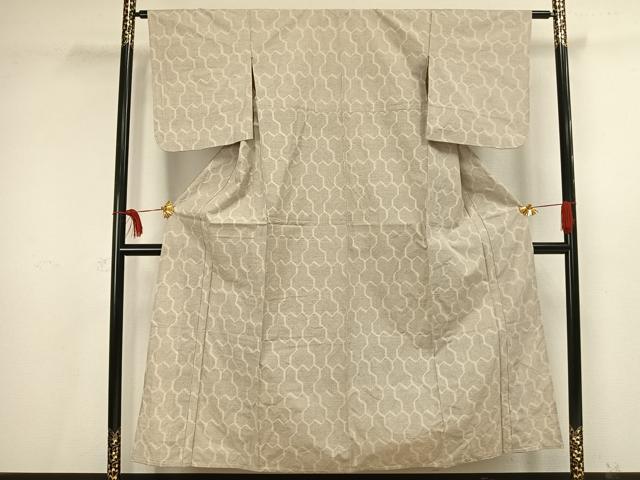 平和屋着物▽上質な紬 単衣 毘沙門亀甲 正絹 逸品 未使用 AAAV2631fy