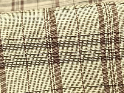 平和屋着物▽上質な紬 単衣 格子 正絹 逸品 AAAV2633fy