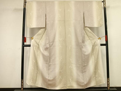 平和屋着物▽上質な小紋 単衣 南天文 暈し染め 正絹 逸品 AAAV2636fy