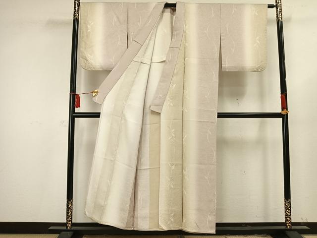 平和屋着物▽上質な小紋 単衣 南天文 暈し染め 正絹 逸品 AAAV2636fy