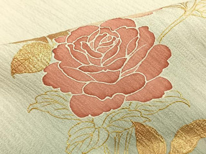 平和屋着物▽訪問着 単衣 友禅 草花文 金糸 金彩 正絹 逸品 AAAV2637fy