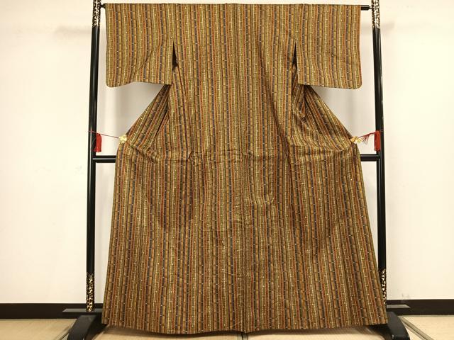 平和屋着物▽上質な小紋 単衣 花間道 正絹 逸品 AAAV2638fy