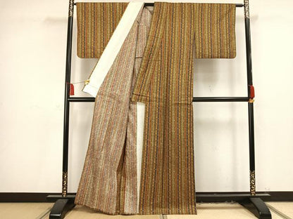 平和屋着物▽上質な小紋 単衣 花間道 正絹 逸品 AAAV2638fy
