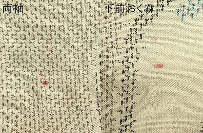 平和屋着物▽お召 単衣 花丸文 正絹 逸品 AAAV2642fy