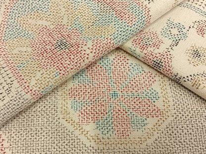 平和屋着物▽お召 単衣 花丸文 正絹 逸品 AAAV2642fy