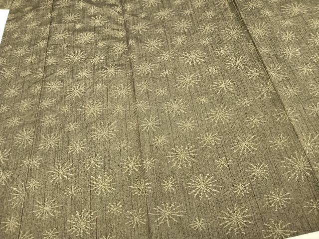 平和屋着物▽上質な紬 単衣 舞花文 正絹 逸品 AAAV2644fy