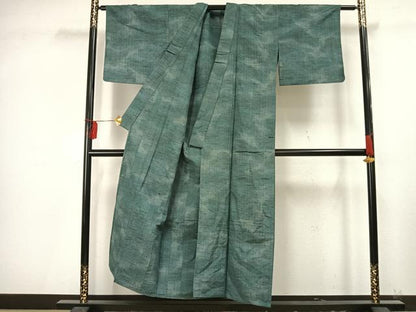 平和屋着物▽上質な紬 単衣 霞文 正絹 逸品 AAAV2647fy