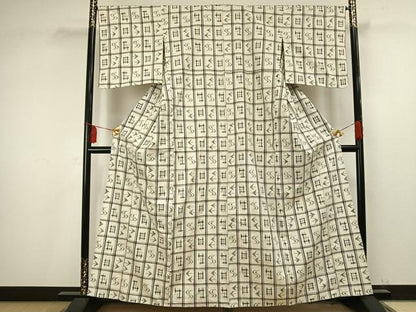 平和屋着物▽上質な紬 単衣 琉球絣 正絹 逸品 AAAV2649fy