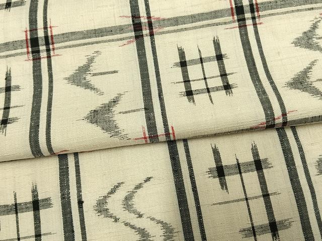 平和屋着物▽上質な紬 単衣 琉球絣 正絹 逸品 AAAV2649fy