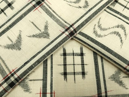 平和屋着物▽上質な紬 単衣 琉球絣 正絹 逸品 AAAV2649fy