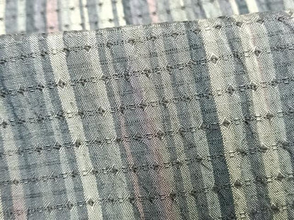 平和屋着物▽お召 単衣 縞 正絹 逸品 AAAV2650fy
