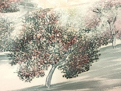 平和屋着物▽訪問着 単衣 手描き 風景樹林文 暈し染め 正絹 逸品 AAAV2653fy