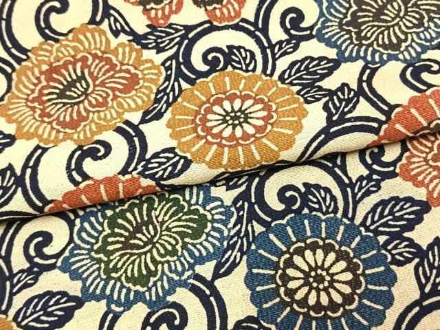 平和屋着物▽上質な小紋 単衣 型染め 花唐草文 正絹 逸品 AAAV2657fy