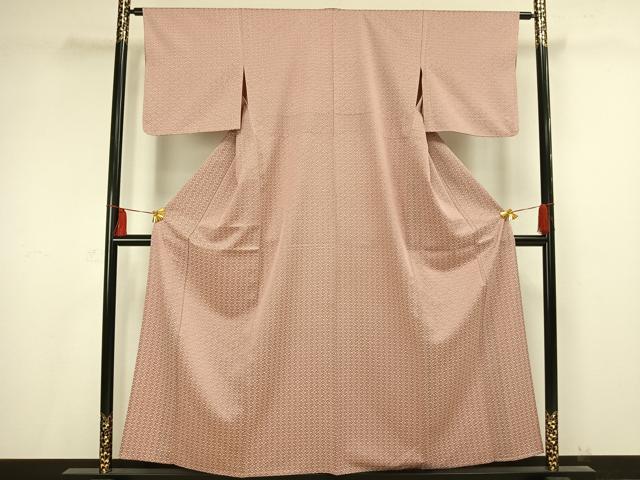 平和屋着物▽お召 単衣 蜀江花文 正絹 逸品 AAAV2658fy