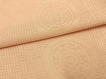 平和屋着物▽上質な色無地　単衣　糸屋輪宝地紋　雄黄色　正絹　逸品　AAAV2664fy