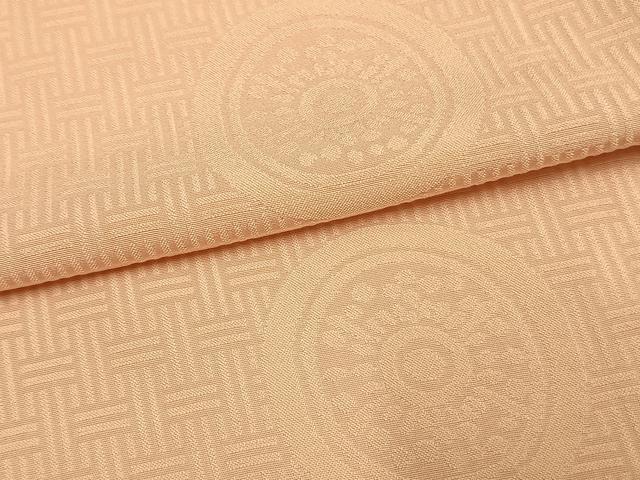 平和屋着物▽上質な色無地　単衣　糸屋輪宝地紋　雄黄色　正絹　逸品　AAAV2664fy
