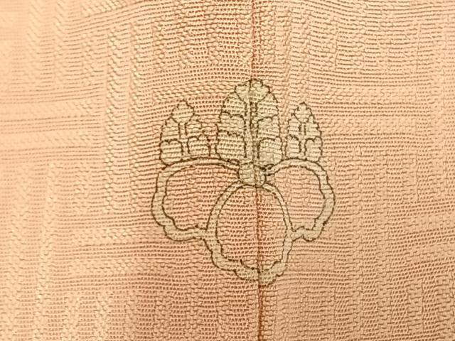 平和屋着物▽上質な色無地　単衣　糸屋輪宝地紋　雄黄色　正絹　逸品　AAAV2664fy