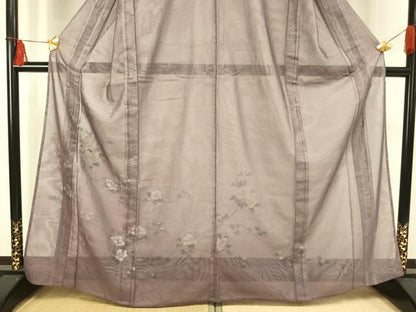 平和屋着物▽訪問着 無双 紗袷 紗×紗 手描き 枝花文 正絹 逸品 AAAV2665fy