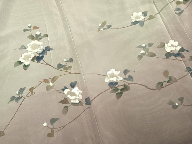 平和屋着物▽訪問着 無双 紗袷 紗×紗 手描き 枝花文 正絹 逸品 AAAV2665fy