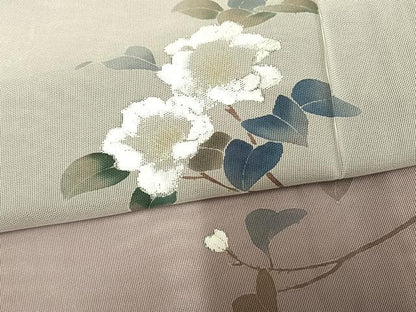 平和屋着物▽訪問着 無双 紗袷 紗×紗 手描き 枝花文 正絹 逸品 AAAV2665fy