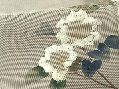 平和屋着物▽訪問着 無双 紗袷 紗×紗 手描き 枝花文 正絹 逸品 AAAV2665fy