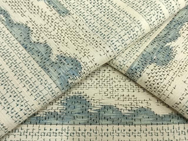 平和屋着物▽上質な紬 単衣 霞文 正絹 逸品 AAAV2666fy