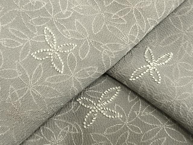 平和屋着物▽訪問着 単衣 中国三大刺繍 相良刺繍 舞花文 正絹 逸品 AAAV2668fy
