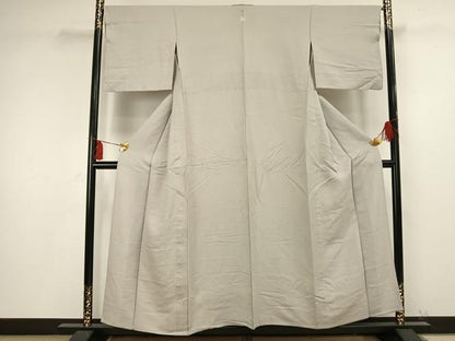 平和屋着物▽上質な色無地 単衣 灰黄緑色 正絹 逸品 AAAV2672fy