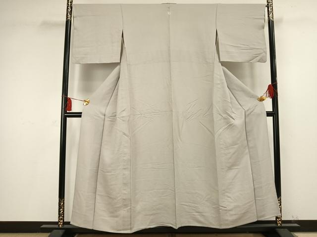 平和屋着物▽上質な色無地 単衣 灰黄緑色 正絹 逸品 AAAV2672fy