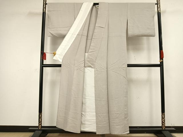 平和屋着物▽上質な色無地 単衣 灰黄緑色 正絹 逸品 AAAV2672fy