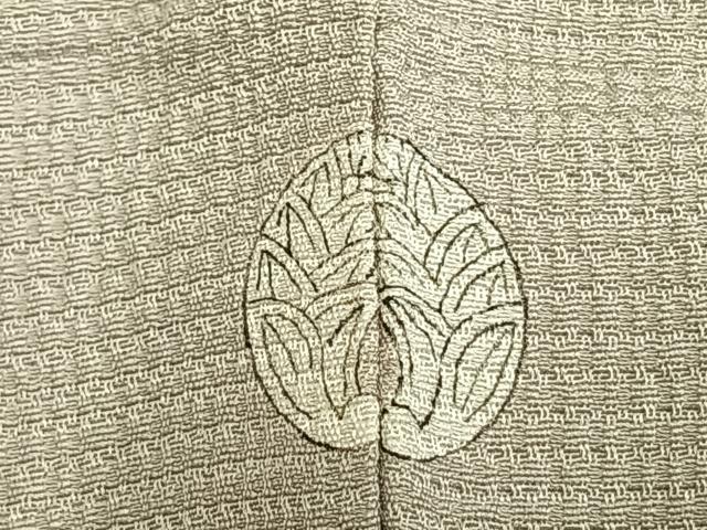 平和屋着物▽上質な色無地 単衣 灰黄緑色 正絹 逸品 AAAV2672fy