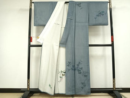 平和屋着物▽訪問着 無双 紗袷 紗×紗 手描き 葡萄文 金彩 正絹 逸品 AAAV2673fy