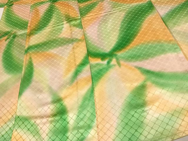 平和屋着物▽上質な小紋 単衣 舞花文 正絹 逸品 AAAV2677fy