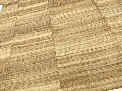 平和屋着物▽上質な紬 単衣 横縞 正絹 逸品 AAAV2678fy