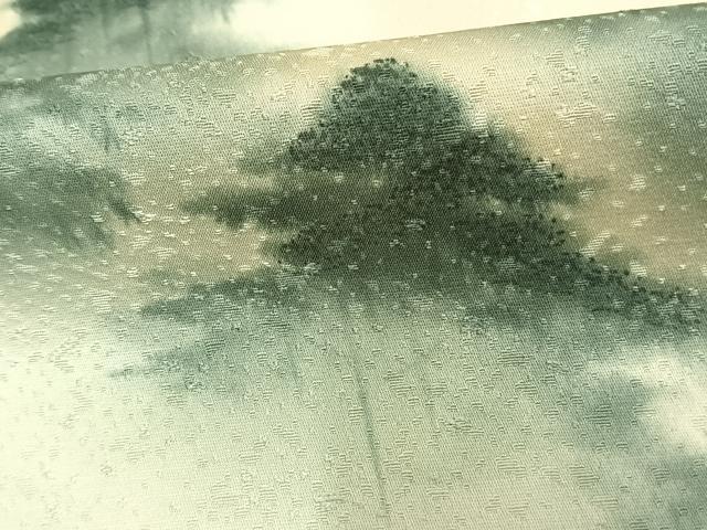 平和屋着物▽訪問着 単衣 手描き 樹林文 暈し染め 正絹 逸品 AAAV2685fy