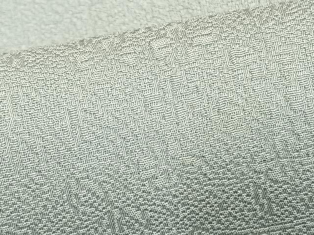 平和屋着物▽京加賀友禅　百貫達雄　色無地　単衣　草花地紋　秘色色　正絹　逸品　未使用　AAAV2686fy