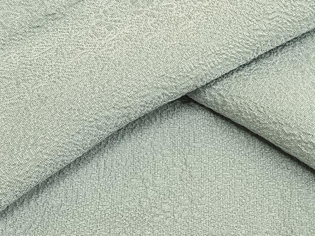 平和屋着物▽京加賀友禅　百貫達雄　色無地　単衣　草花地紋　秘色色　正絹　逸品　未使用　AAAV2686fy